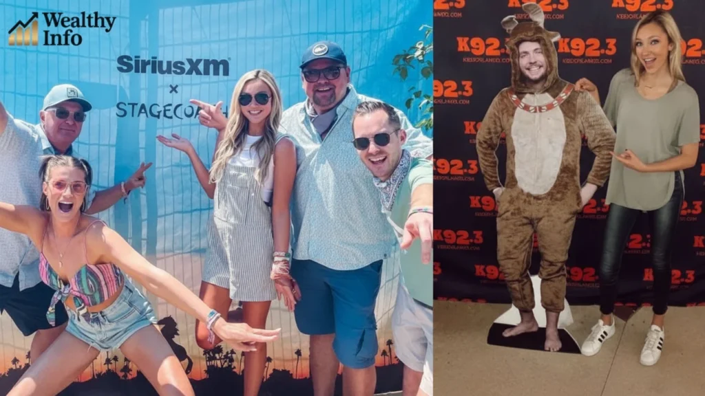 Macie Banks Net Worth smiling with SiriusXM colleagues at Stagecoach