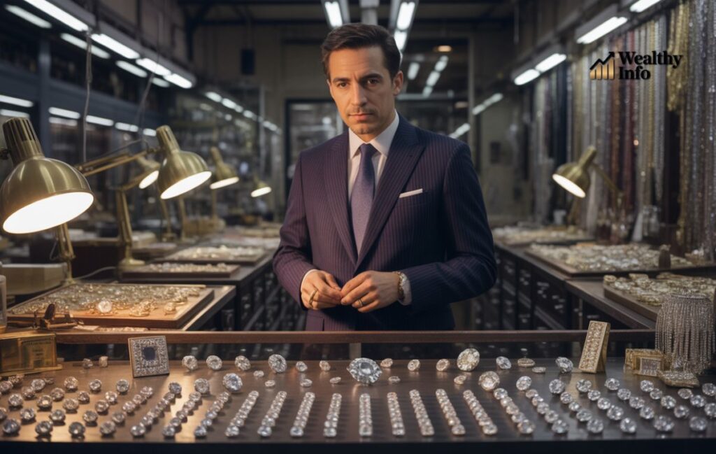 Maksud Agadjani is working inside a diamond workshop, showing TraxNYC Net worth.